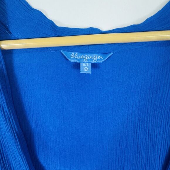 Blue Ginger Hawaii Crinkle Short‎ Sleeve Tie Front Wrap Shawl Womens One Size - Picture 4 of 6